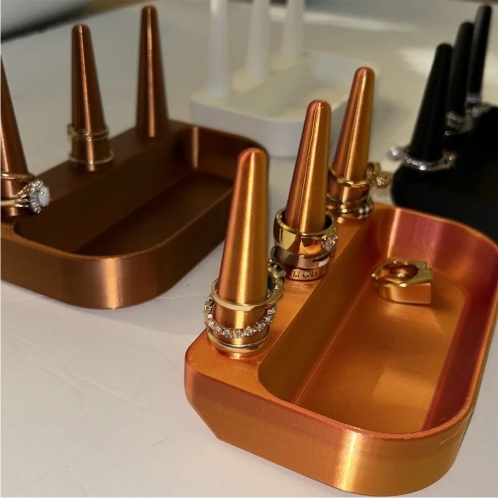 Ring Holders organizer in Black, White, Gold, and Bronze